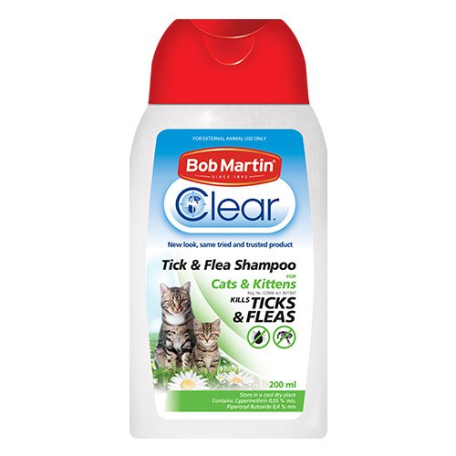 Bob Martin Clear Ticks & Fleas Shampoo for Pet Health Care