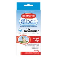 Bob Martin Clear 3 in 1 Dewormer for Dogs Large 2x15g