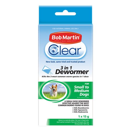 Bob Martin Clear 3 in 1 Dewormer for Dogs for Dog Supplies