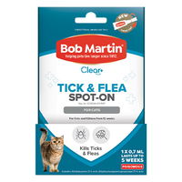 Bob Martin Clear Ticks & Fleas Spot On for Cats 1x1.07ml