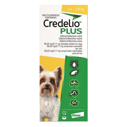 Credelio Plus For Extra Small Dogs 1.4-2.8kg Yellow
