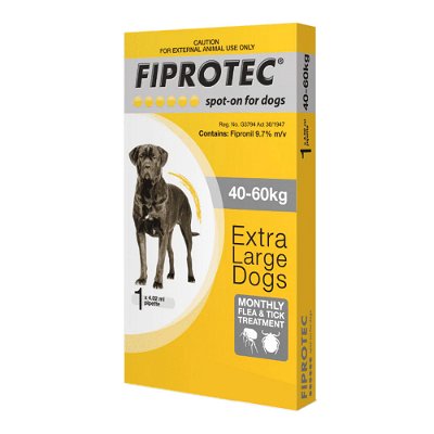 Fiprotec Spot-On for Extra Large Dogs 88 - 132lbs (Yellow)