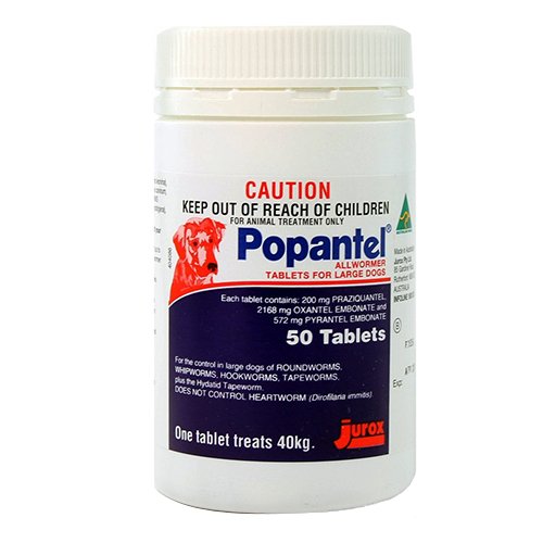 Popantel Allwormer for Dogs 40 Kgs (88 Lbs)