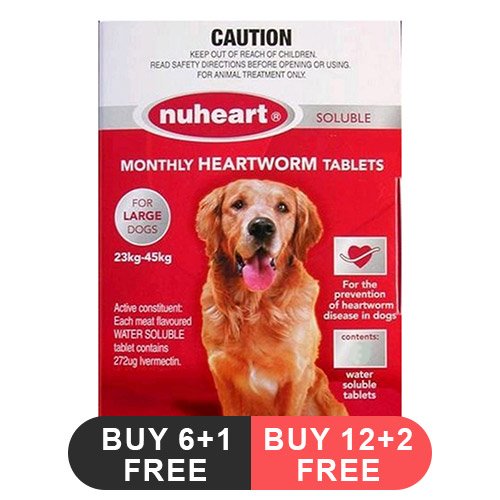 Nuheart - Generic Heartgard Plus for Large Dogs 51-100lbs (Red)