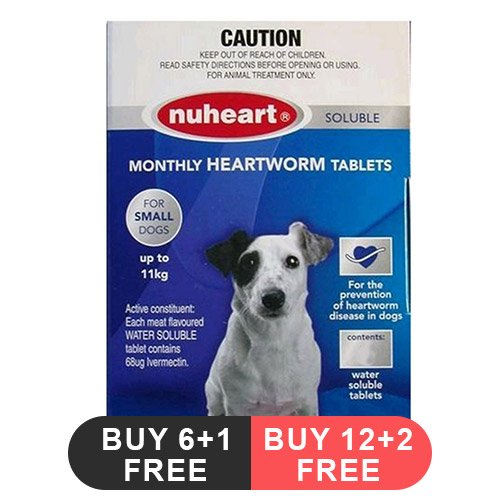 Nuheart - Generic Heartgard Plus for  Small Dogs upto 25lbs (Blue)