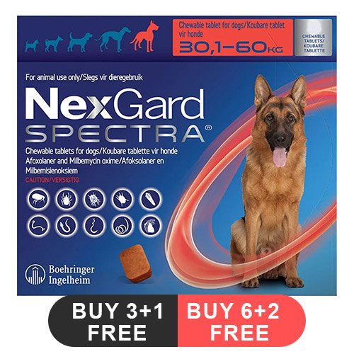 Nexgard Spectra Chewable Tablets for Xlarge Dogs 66-132 lbs (Red)