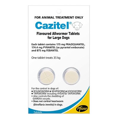 Cazitel Flavoured Allwormer For Dogs 35Kgs