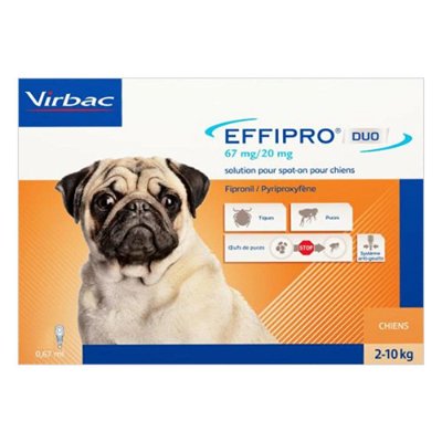 Effipro DUO Flea and Tick Spot-On Small Dogs up to 22 lbs (Orange)