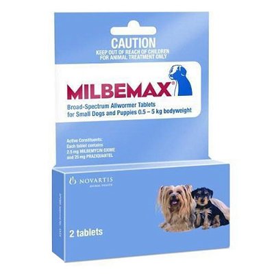 Milbemax Allwormer Tablets For Small Dogs 0.5 To 5 Kg - upto 11lbs