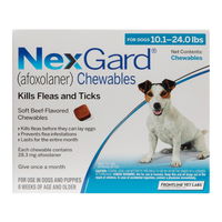 Nexgard Chewables for Medium Dogs 10.1-24 lbs (Blue) 28mg