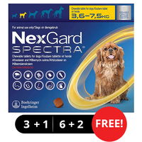Nexgard Spectra Chewable Tablets for Small Dogs 7.7-16.5 lbs (Yellow)