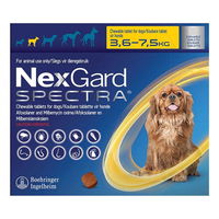 Nexgard Spectra Chewable Tablets for Small Dogs 7.7-16.5 lbs (Yellow)