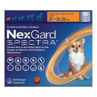 Nexgard Spectra Chewable Tablets for XSmall Dogs 4.4-7.7 lbs (Orange)