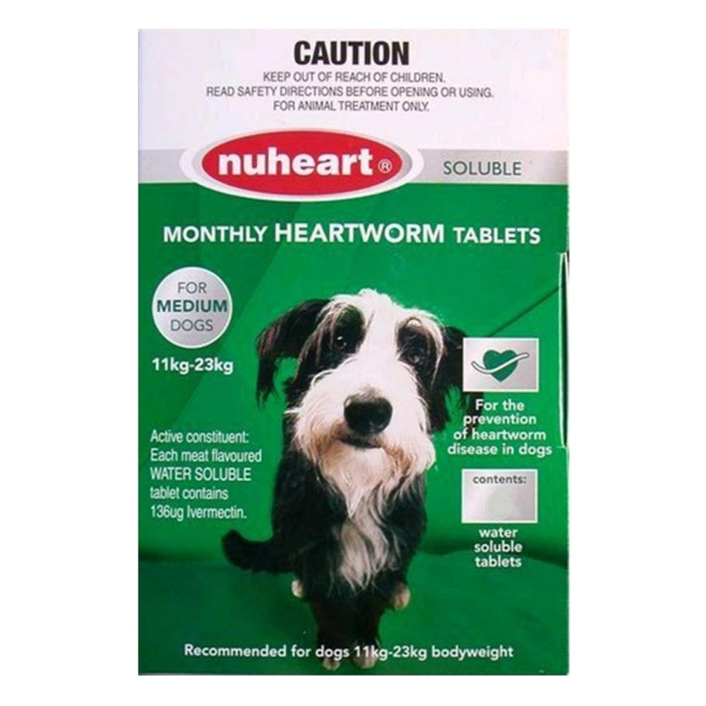 Nuheart - Generic Heartgard Plus Nuheart Medium Dogs 26-50lbs (Green)