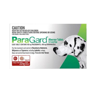 Paragard Allwormer For Large Dogs 20 Kg - 44lbs