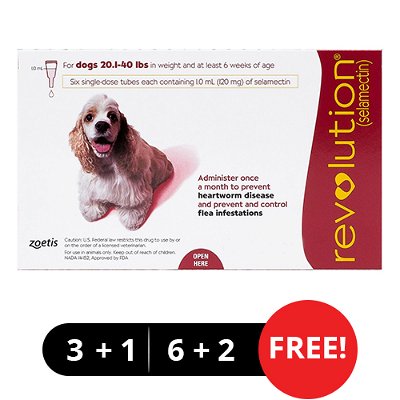 Revolution for Medium Dogs 20.1-40lbs (Red)