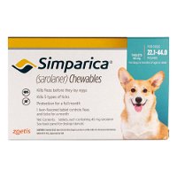 Simparica Chewable Tablet for Dogs 22.1-44 lbs (Blue)
